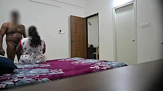 maid gets caught casually fucking with the wife in the room