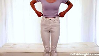 awesome amateur babe really came out of her shell during that casting interview on the couch with petite redhead charm