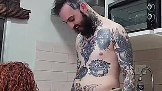 arrived home from work and let the naughty crossdresser fuck me all over the house