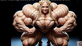 Abigails massive muscle growth explodes in pump factory fmg ai animation