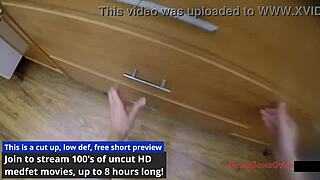 I feel so relaxed during this gynecology session with lilith rose in latex gloves from patient's pov.