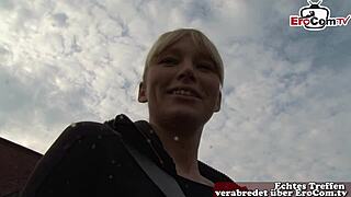 german street casting features a shy blonde teen in european pov interview and solo exploration