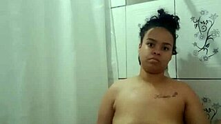 brunette latina teen takes a relaxing shower and gently explores her body in pov style