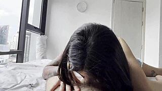 My co-worker gave me this hot blowjob and I came so much right in her mouth