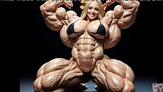 Abigails massive muscle growth explodes in pump factory fmg ai animation