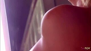 Lewd blonde lesbians devour shaved pussies in bath! Then they pound each other with strapon dildo!