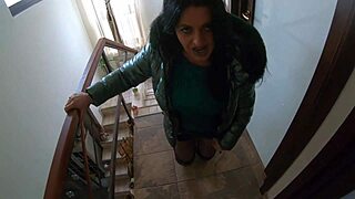 Slutty mature woman experiences an intense orgasm after passionately sucking on a cock in her down-jacket fetish session. Preview of episode 256.