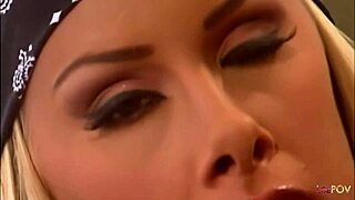 Lewd blonde lesbians devour shaved pussies in bath! Then they pound each other with strapon dildo!