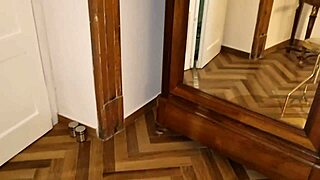 casual story of italian skinny guy riding solo with dirty talk and panty sniffing while neighbor watches