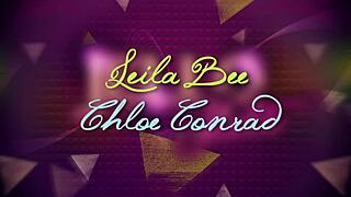 Chloe Conrad and Leila Bee Finger and Lick Pussy in Bathing Costumes During Fetish Masturbation Session in Pool Filled with Strawberry Jelly