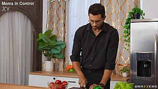 Can't hold back anymore Chloe. Chloe Surreal joins the intense threesome action in her dress.