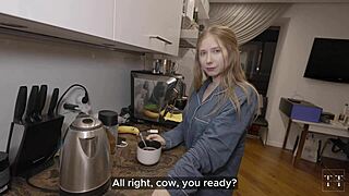 I Wanted A Cappuccino But My Muscular Boyfriend Helped With Deepthroat Face Fucking And Cum Instead!