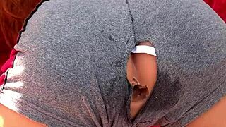 intriguing outdoor anal with fuck doll as sex toy