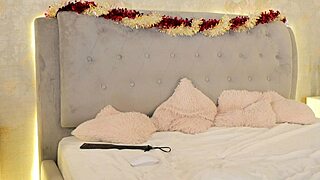 blonde student playfully spanks herself before slowly stripping down nude