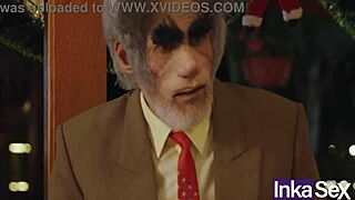 Grinch and victoria camargo team up in cosplay parody, turning holiday festivities into wild anal action with curvy latina.