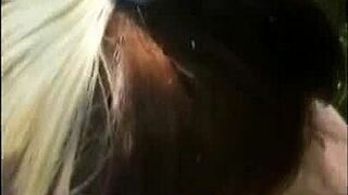 Cute blonde Tinder girlfriend gives pov blowjob outdoors in public