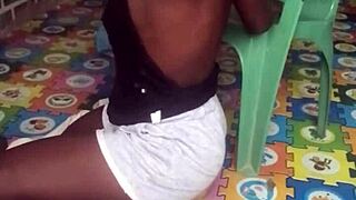 crazybitch loves twerking in sexy clothes but then she strips naked with wild moves