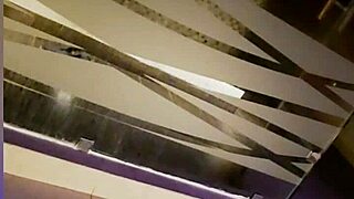 Redhead babe with small waist cleans up in bathroom for lending her ass.