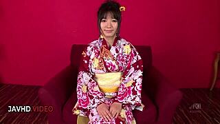 Chiharu's jav kimono blowjob turns into intense hot fuck session