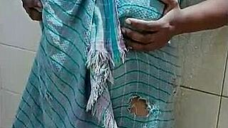 Wild hot just married Desi bhabi takes a naked bath, showing off her big ass and tits! 🛁💦