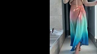 Bold Brazilian Curvy Mature Milf Dances In Cosplay Miniskirt Outdoors