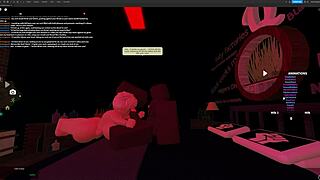 blonde bitch takes rough fucking and deepthroat from monster big black cock in roblox studio