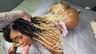 Sexy Black Girl Craves Deep Creampie! Intense Interracial Action with Ass Worship, Deepthroat, and Wet Pussy Pounding!