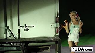 Teen Elsa Jean meets masked stranger for hardcore fuck in alleyway.