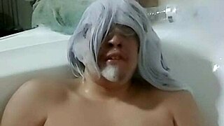 hey, cyno having solo bubble bath fun with costumes and cosplay vibes! 🛁🫧