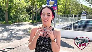 I-I'm Leila, just 18, using a toy before getting fucked hard as a French brunette slut.