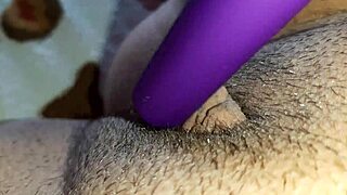 is my hairy pussy dripping wet with swollen clit shaking from intense vibrator orgasm?
