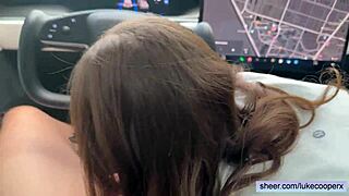 Stepsis Learns Driving from Brother but Ends Up Riding His Big Cock in Car