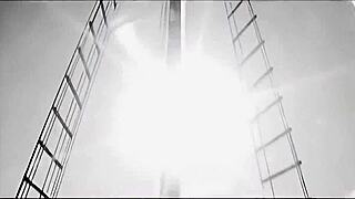 blonde and brunette have sensual lesbian sex on the boat with kissing and licking