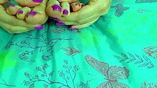 Teeny Mani Nails - Glass Dildo Glides Over Soles And Painted Toes!