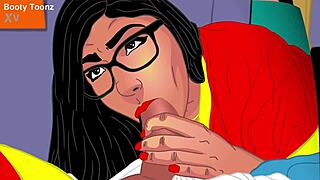 I think Mia Khalifas perfect bubble booty in cartoon parody with blowjobs and wet ass pussy full vid in red