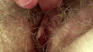 Personal hairy mommy masturbates her beaver