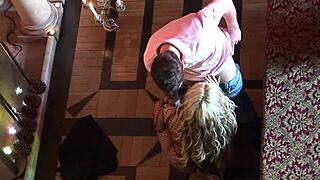 big boobed latina amateur lets her boyfriend rip a hole in her fishnets. now he's pounding her hard in doggystyle and cowgirl.