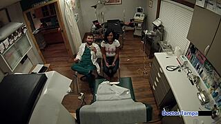 Dr Tampa gives Tori Sanchez a pap smear exam