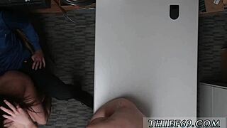 teen gets caught by police for petty theft in this hardcore blowjob encounter