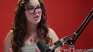 Hey, check out the cute and pretty pornstar Leana Lovings with her glasses.