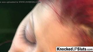 Redheaded Pregnant Babe Teases With Blowjob And Pussy Before Outdoor Hardcore Fucking