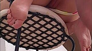 This casual story unfolds as a petite Colombian redhead gets her huge ass fucked outdoors by the pool with gaping results