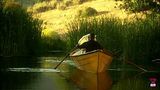Intense Couple Bangs Hard Outdoors in Small Lake Boat Adventure