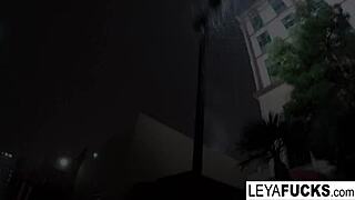 hooker escapes snowy streets through anal interracial blowjob and cumshot with blonde babe and her pimp