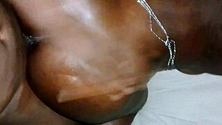 pov encounter with a real ebony slut taking bbc deep. creampie in her wet squirting pussy.
