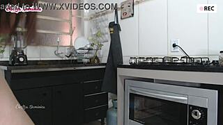 I hired this Brazilian maid and she got naked to clean my house, what a naughty prostitute