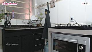 I hired this Brazilian maid and she got naked to clean my house, what a naughty prostitute