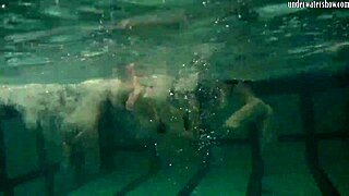 Ivetta Katka and Barbara dive into hot underwater lesbian threesome action!