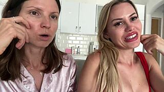 gina gerson and maya rose chat casually about blonde brunette lesbian sex and orgasm