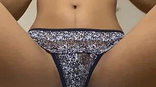 Tight horny Latina teen masturbates her wet pussy solo to rough orgasm.